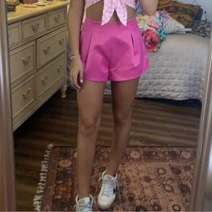 zara pink shorts